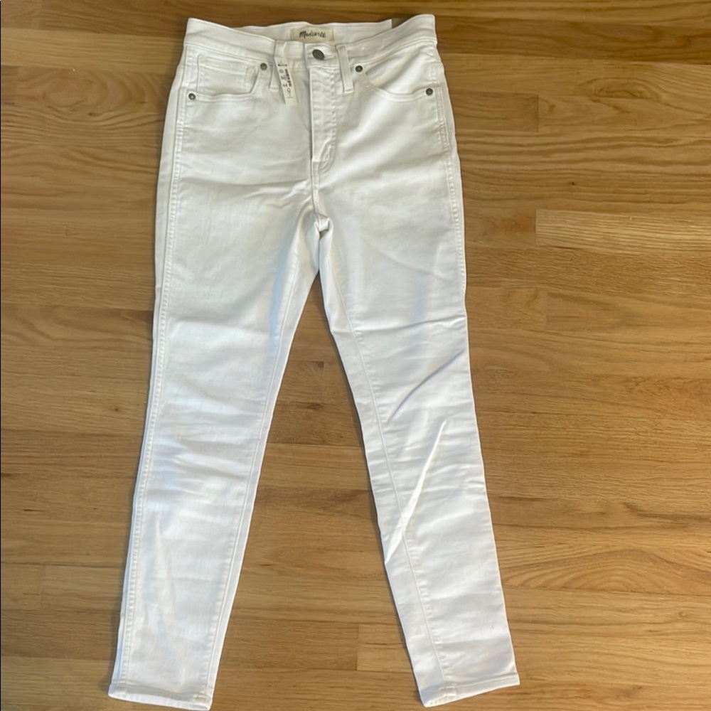 Madewell Women's 10” high rise skinny Jeans, white denim, size: 27p NWT